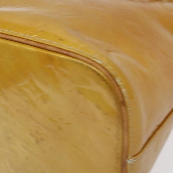 LOUIS VUITTON Monogram Vernis Houston Hand Bag Beige M91004 LV Auth th6217 - Picture 4 of 16